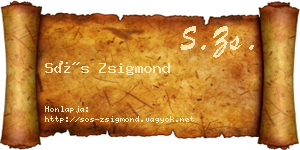 Sós Zsigmond névjegykártya